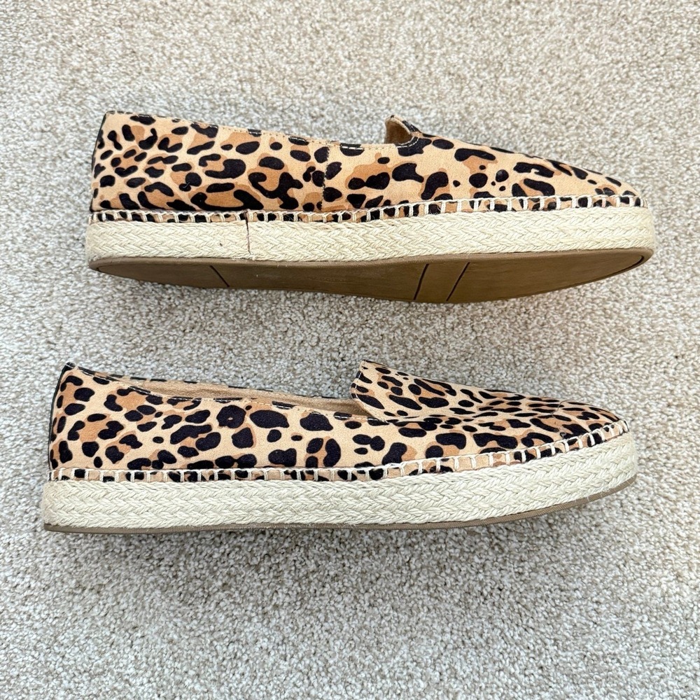 Dr. Scholls Espadrille Flats Womens 9 Leopard Print Animal Slip On Be Energized - Picture 3 of 8